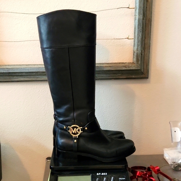 MICHAEL Michael Kors Shoes - Michael Kors Black Leather Knee High Riding Boots